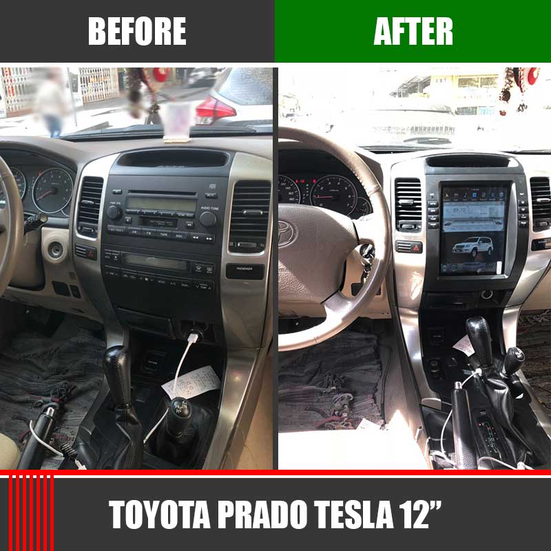 Toyota Prado 2004 – 09 Android Monitor Tesla Style Big Frame - Image 2