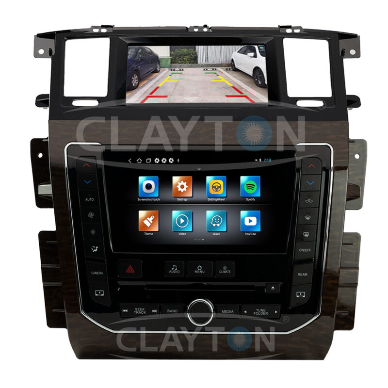 Nissan Patrol 2013 – 2021 Dual Screen Android Monitor With CD player ( Wood Color )