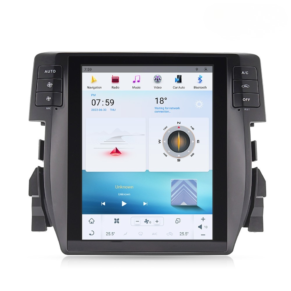 Honda Civic 2016-2019 (10.4-inch) Android Monitor Tesla Style