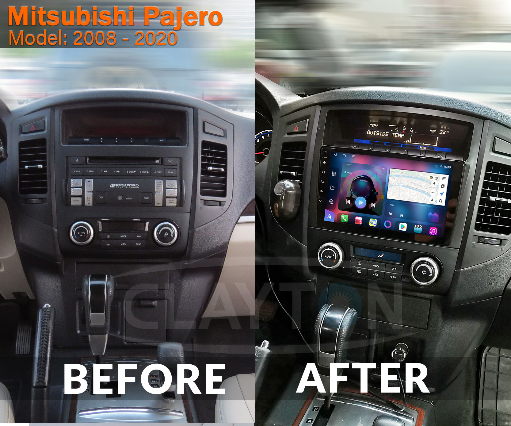 Mitsubishi Pajero 2010 – 2021 (9-inch)Android Multimedia Full Touch Screen - Image 4