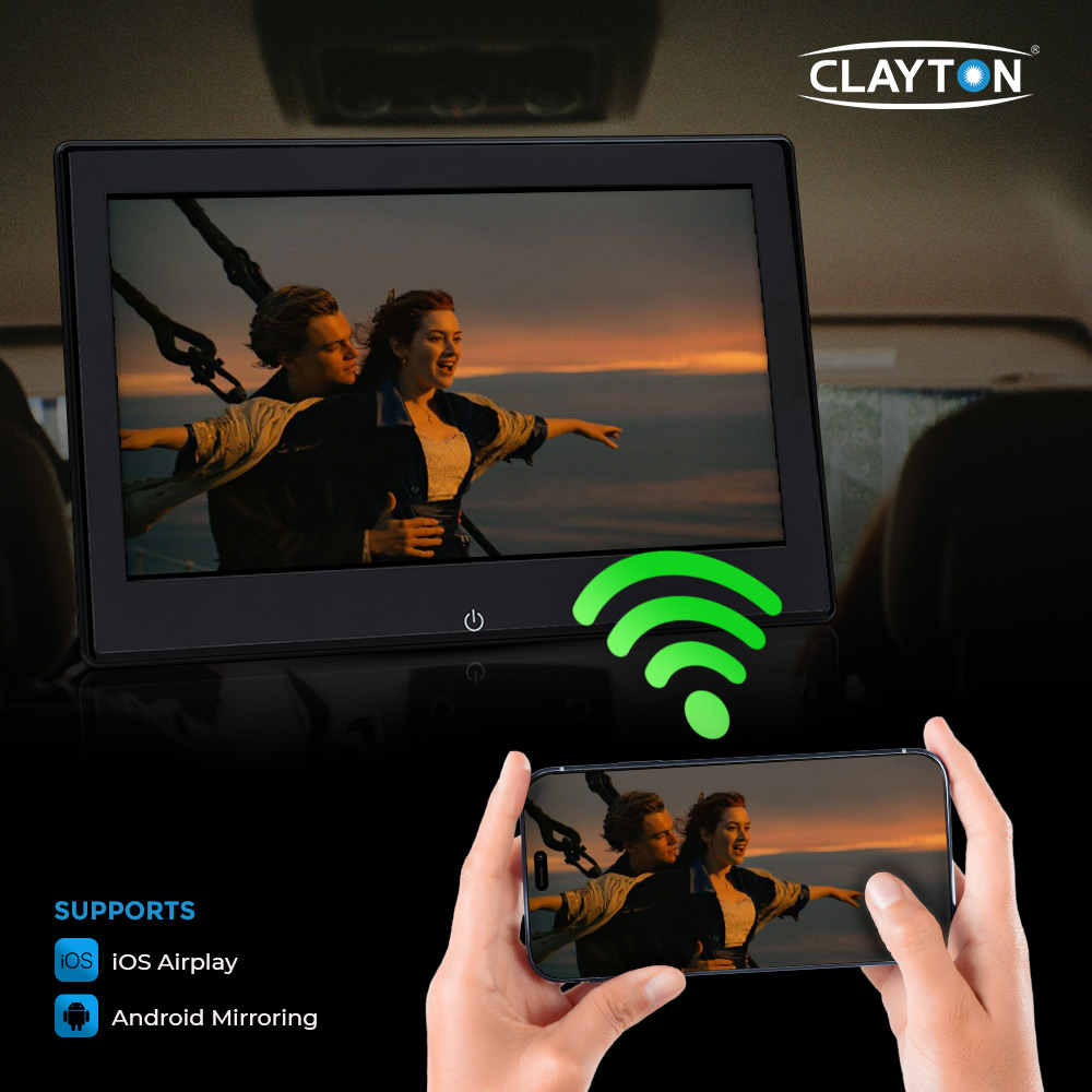 Clayton Universal Headrest DS-106 (10-inch) Android Car Rear Seat Entertainment System - Image 3