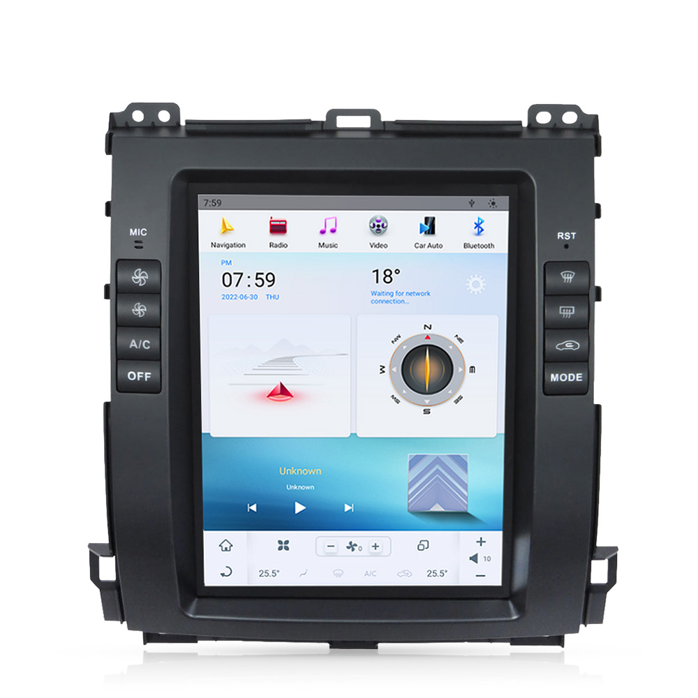 Toyota Prado 2002-2009 (10.4-inch) Android Monitor Tesla Style