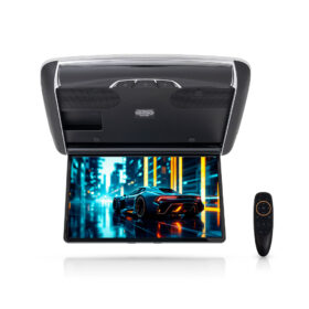 Roof-Mounted Android (13.3-inch) Flip-Down Car Monitor with Remote Control (Black)