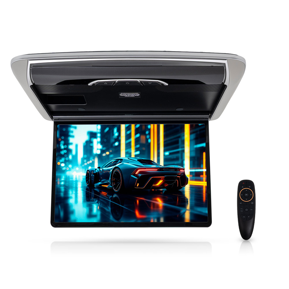Roof-Mounted Android (13.3-inch) Flip-Down Car Monitor with Remote Control (Grey)